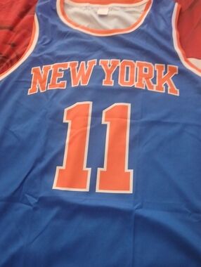 Source Unknown New York Blue and Orange #11 Basketball Jersey
